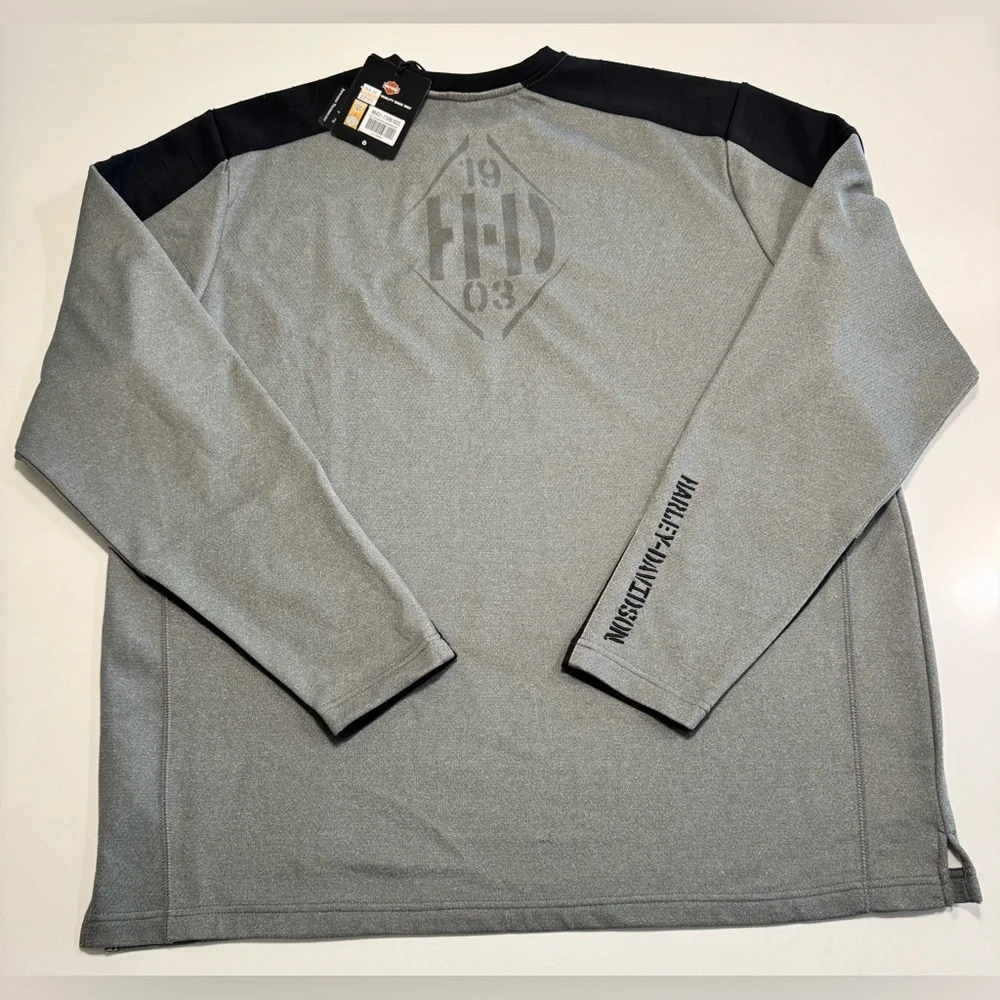 Harley Davidson Performance Long Sleeve Shirt Infrared Gray Size XL Motorcycle - Picture 2 of 14
